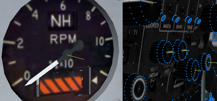 Illustration of where an axis object (2017.2) can be placed for cockpit elements