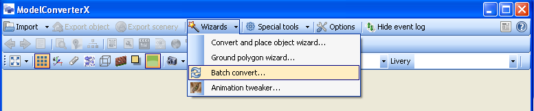MCX wizard menu