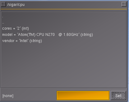 CPU information exposed to the property tree using the SIGAR library