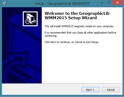 File:GeographicLib - WMM2015 magnetic model setup wizard.png