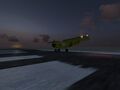 The CH750 seen at dawn, showing its ALS lights