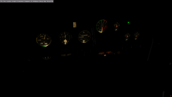 Cockpit lighting in Project Rembrandt at work (by F-JJTH)