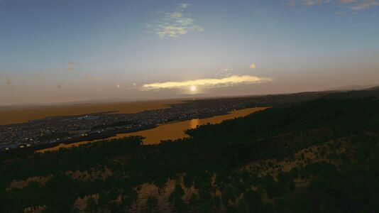 FlightGear 2020 - Overlooking San Franciso International Airport (KSFO), California with OSM2City output (FlightGear 2020