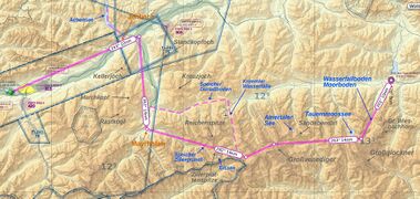 Suggested flight from LOWZ to LOWI via Mt. Venediger