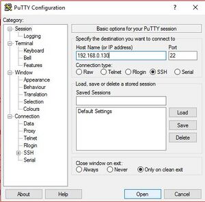 Set IP address your found for your raspberry, check that ssh is tick.