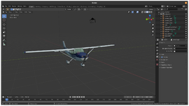 The Cessna 172P Model loaded into Blender