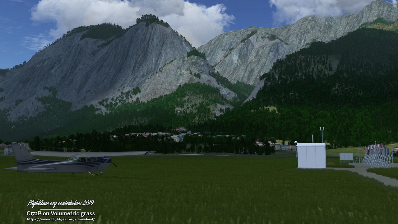 C172P resting on Volumetric grass at Innsbruck (2018 LTS)