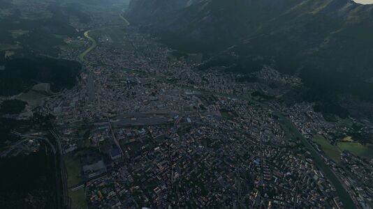 Innsbruck at night in FlighGear with OSM2City worldbuild