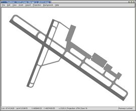Taxi scheme of Gary/Chicago International Airport (KGYY) in TaxiDraw.