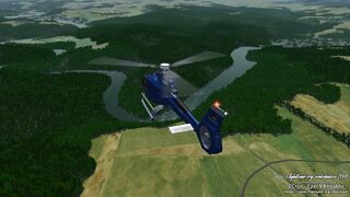 EC130 over the Vltava river, Czech Republic