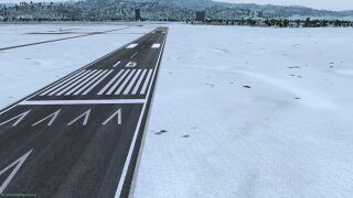 Winter airport keep close up
