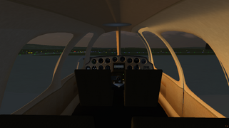 The interior of the Bonanza at sunrise.