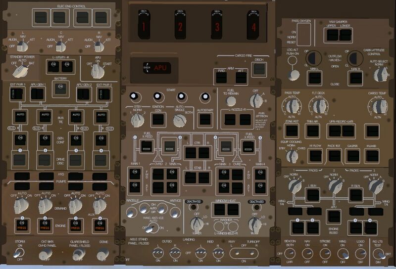 File:Boeing 747-400 overhead panel.jpg