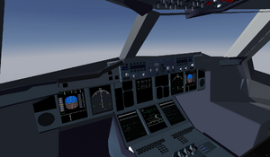 A380 Cockpit during managed climb