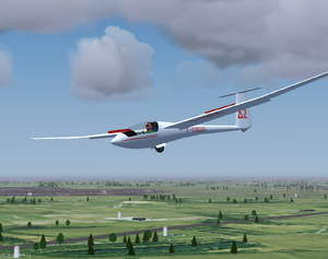 ASW 20 in landing configuration (JSBSim)