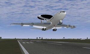 Landing of an E-3B in NATO livery.