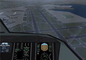 The cockpit of the V-22. Note descent rate.