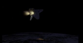 Orbital insertion burn at night