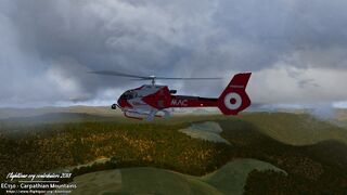 EC130 among the clouds, Carpathian Mountains