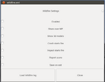Procedurally created wildfire UI dialog that is rendered using the pui2canvas parser