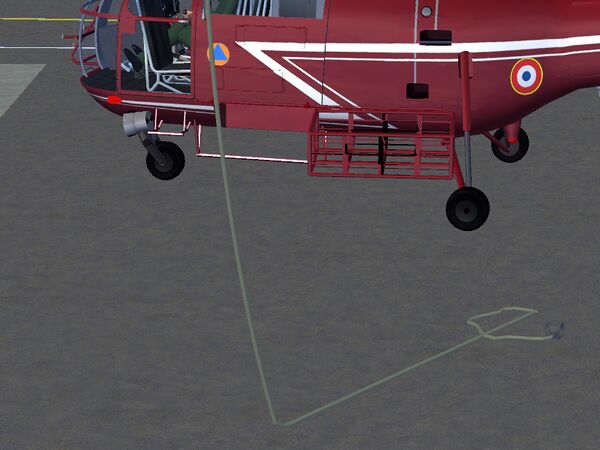 The dynamical rope simulation of the Alouette-III