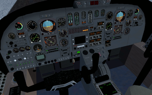 The cockpit of a Cessna 550