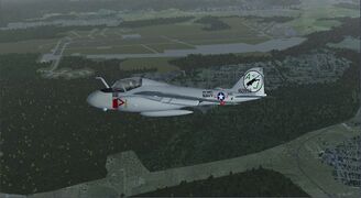 An A-6E Intruder passing close to ETAR.