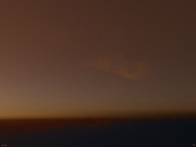 Predawn light with high haze layer