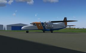 A Dutch coast guard DO 228-212 NG on the ground at EDLT (Münster-Telgte, Germany).