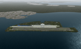 The man-made island of Chubu airport.