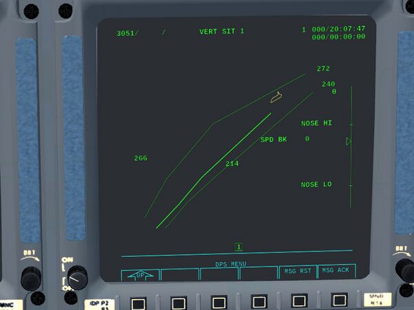 VERT SIT 1 display of the Space Shuttle