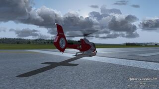 EC130, Shadow effect at Zurich Airport (LSZH)