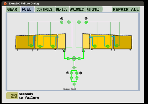 Extra 500 - failure dialog - Fuel