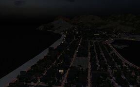 Flying over Ipanema, Rio de Janiero at night.