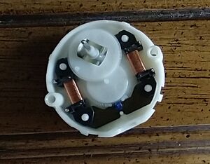 Inside of the automotive instrumentation stepper motor.